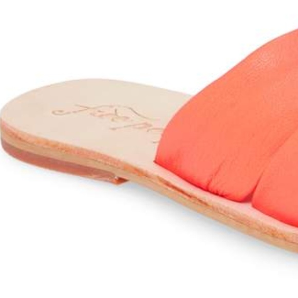 FREE PEOPLE Rio Vista Neon Coral Slide Sandals - Picture 4 of 4